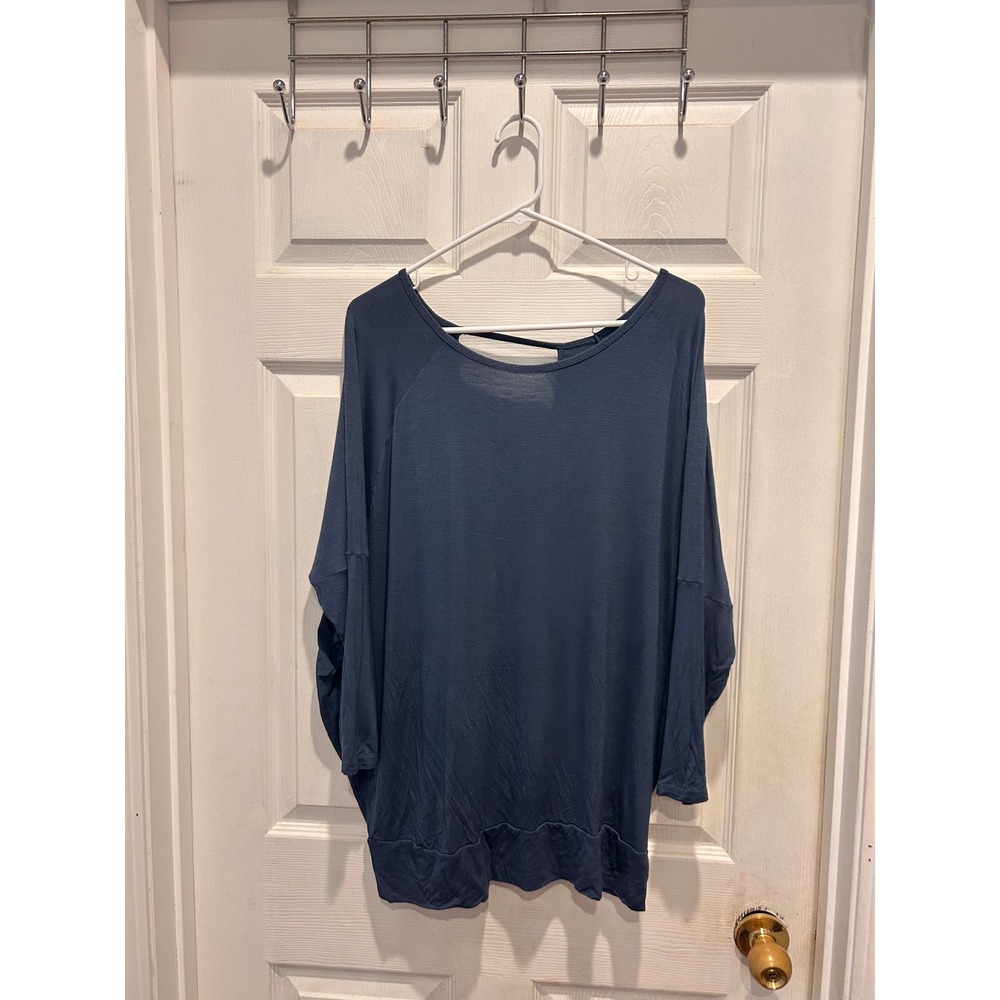 Champion Womens XL Blue Open Back Batwing Long Sleeve Activewear Top K9725-9J9